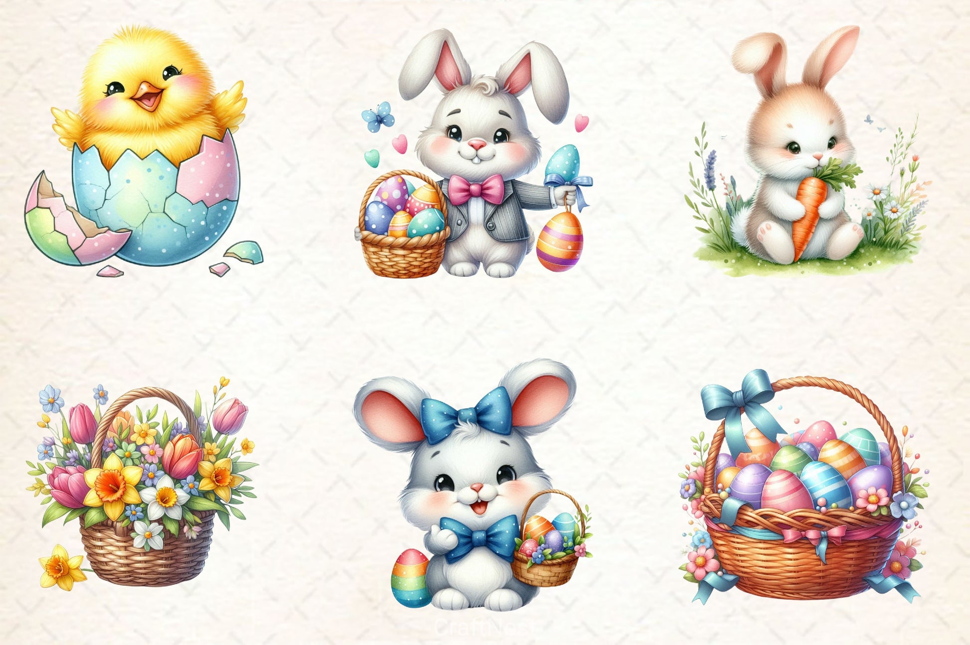 Cute Easter Day Clipart Bundle 2 - CraftNest - Digital Crafting and Art