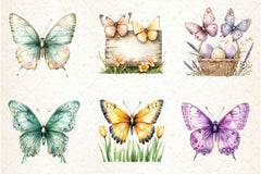 Pastel Easter Butterflies Clipart Bundle - CraftNest - Digital Crafting and Art