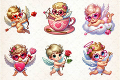 Cute Pink Cupids Clipart Bundle - CraftNest - Digital Crafting and Art