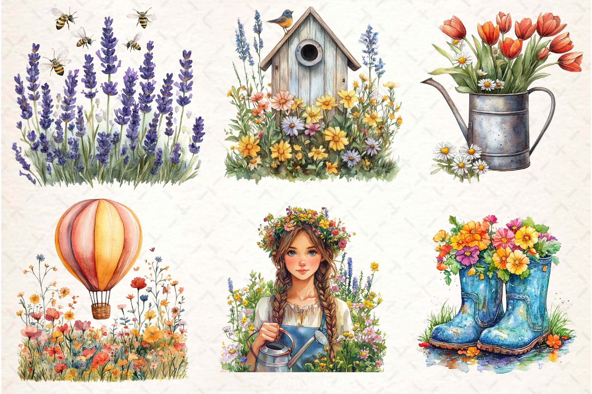 Spring Aesthetic Clipart Bundle - CraftNest - Digital Crafting and Art
