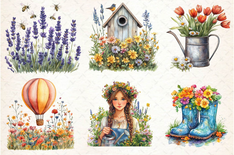 Spring Aesthetic Clipart Bundle - CraftNest - Digital Crafting and Art