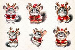 Christmas Chinchilla Clipart Bundle - CraftNest - Digital Crafting and Art