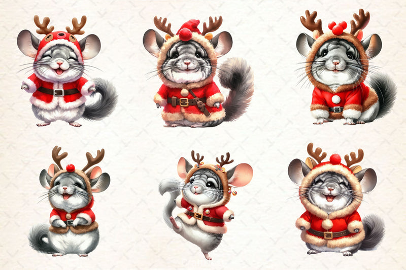 Christmas Chinchilla Clipart Bundle - CraftNest - Digital Crafting and Art