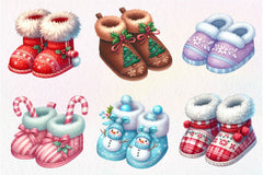 Christmas Slipper Clipart Bundle - CraftNest - Digital Crafting and Art