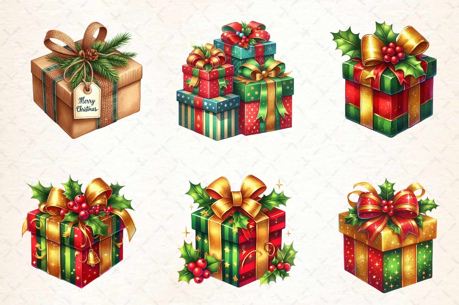 Christmas Gifts Clipart Bundle - CraftNest - Digital Crafting and Art