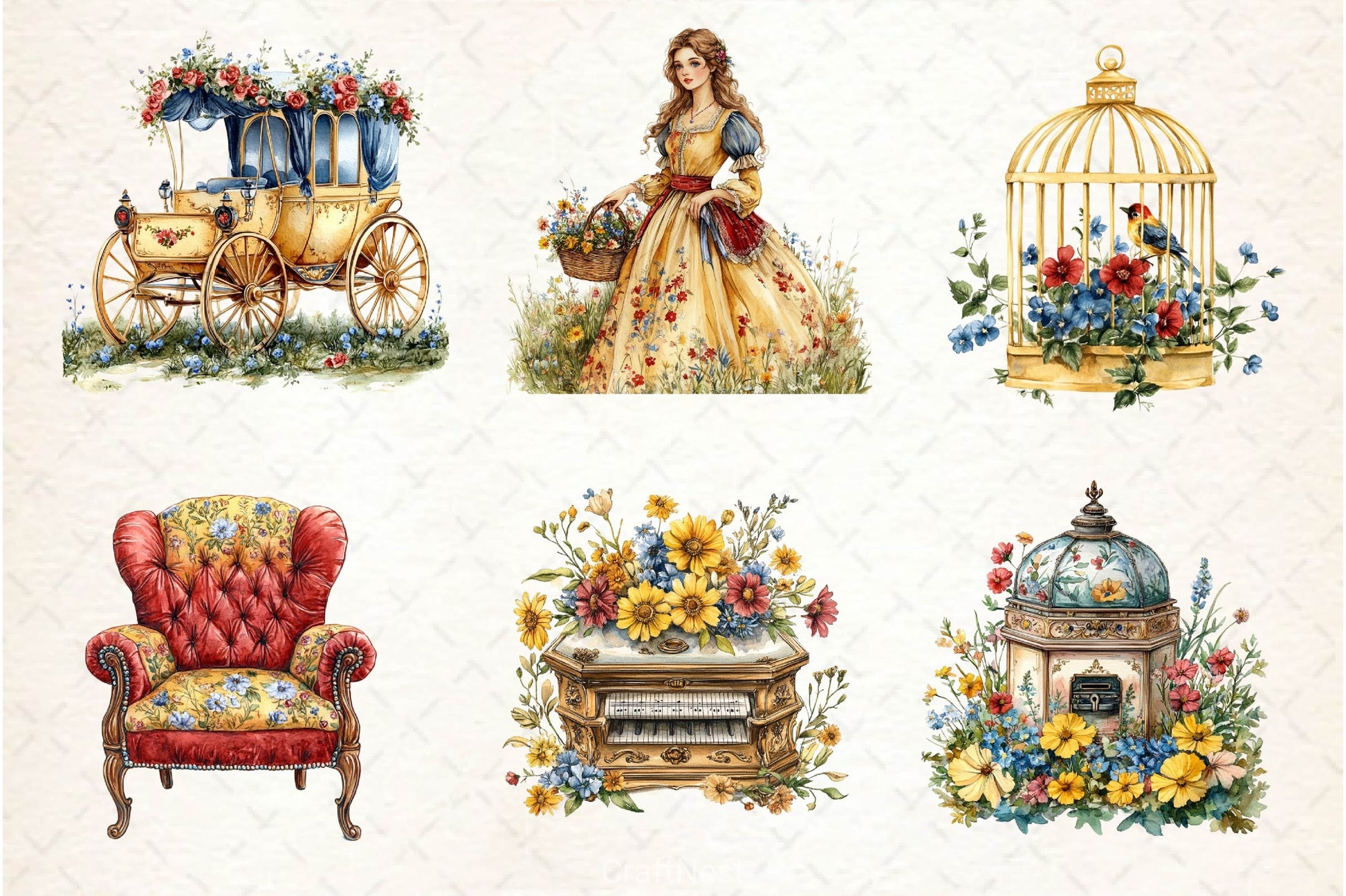 Beautiful Victorian Spring Clipart Bundle 5 - CraftNest - Digital Crafting and Art