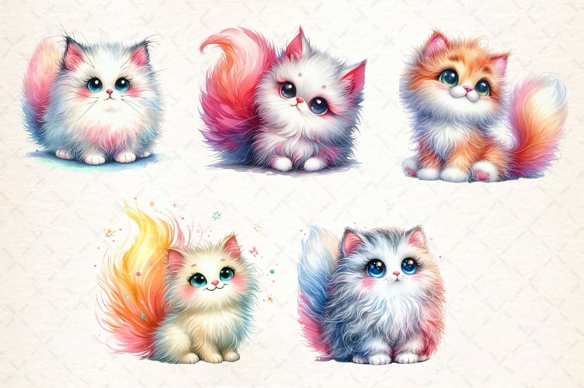 Cute Cat Clipart Bundle 3 - CraftNest - Digital Crafting and Art