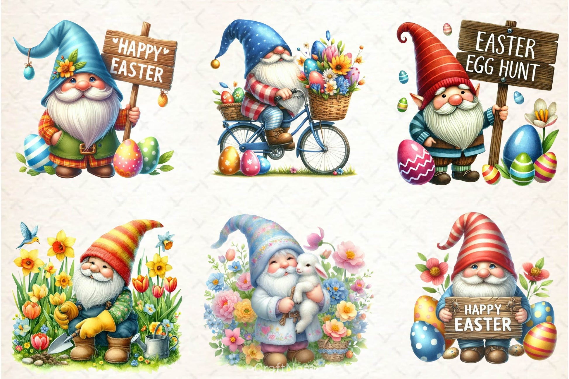 Easter Gnomes Clipart Bundle 2 - CraftNest - Digital Crafting and Art