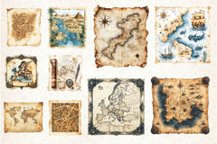 Old Maps Designs Clipart Bundle 2 - CraftNest - Digital Crafting and Art