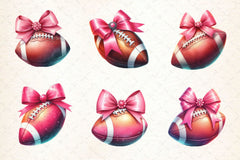 Coquette Pink Bow American Football Clipart Bundle - CraftNest - Digital Crafting and Art