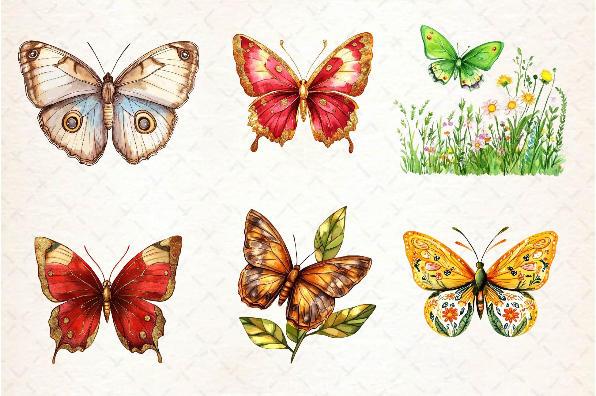 Summer Butterfly Clipart Bundle 3 - CraftNest - Digital Crafting and Art