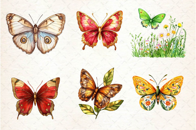 Summer Butterfly Clipart Bundle 3 - CraftNest - Digital Crafting and Art