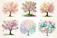 Pastel Spring Trees Clipart Bundle 5 - CraftNest - Digital Crafting and Art
