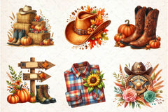 Cowboy Autumn Clipart Bundle 4 - CraftNest - Digital Crafting and Art