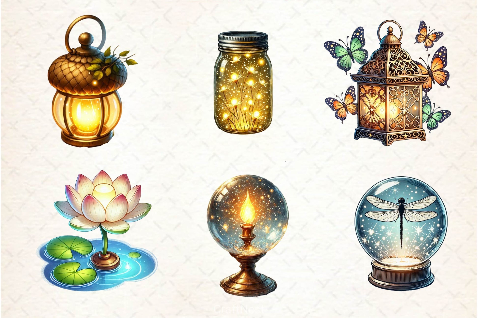 Fairy Lamps Clipart Bundle - CraftNest - Digital Crafting and Art