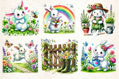 Spring Bunny Garden Clipart Bundle - CraftNest - Digital Crafting and Art