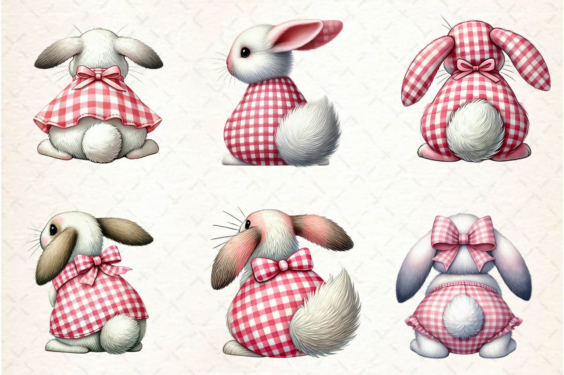 Cute Bunny Butt Clipart Bundle - CraftNest - Digital Crafting and Art