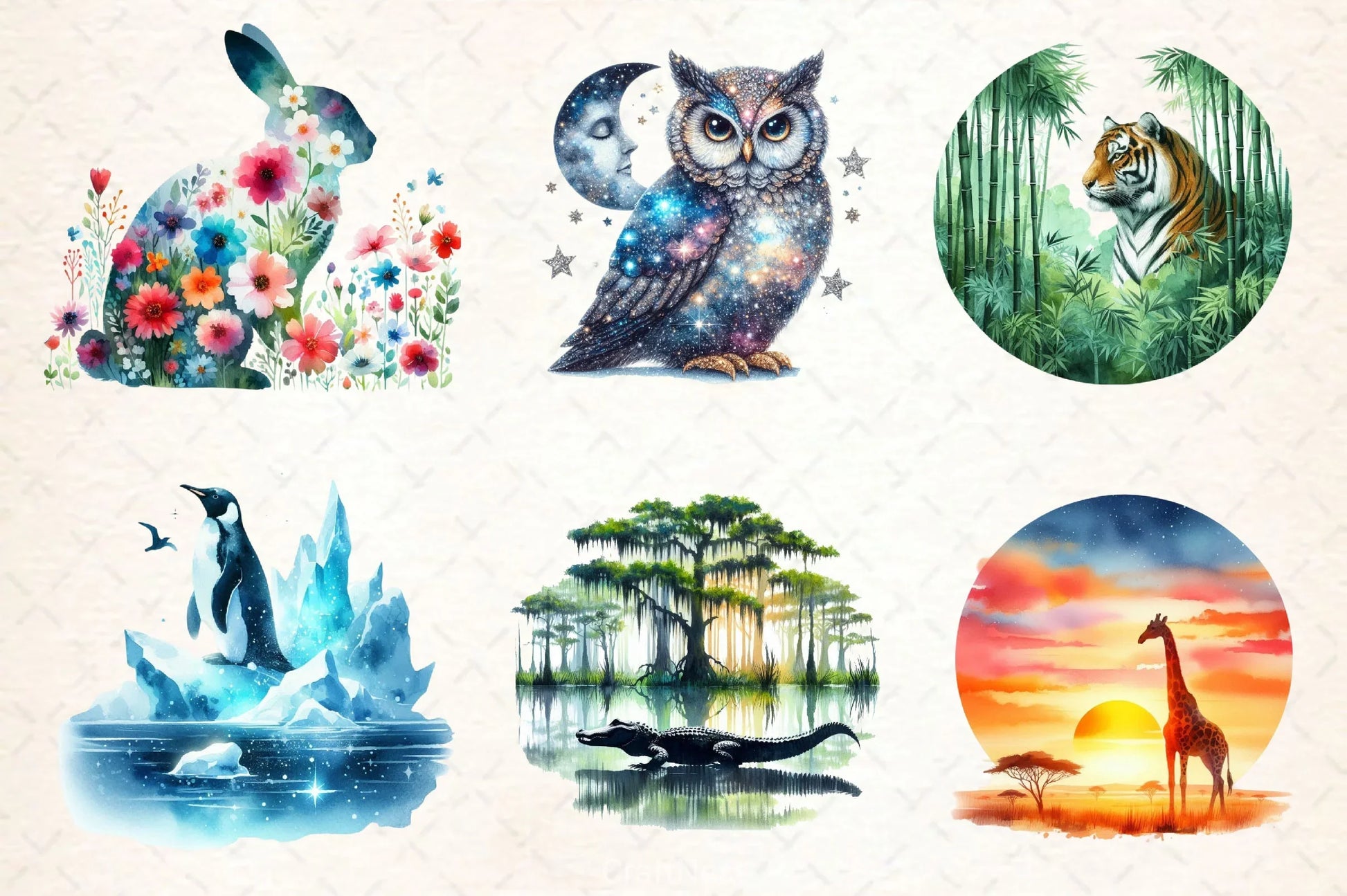 Double Exposure Animal Landscape Clipart Bundle - CraftNest - Digital Crafting and Art