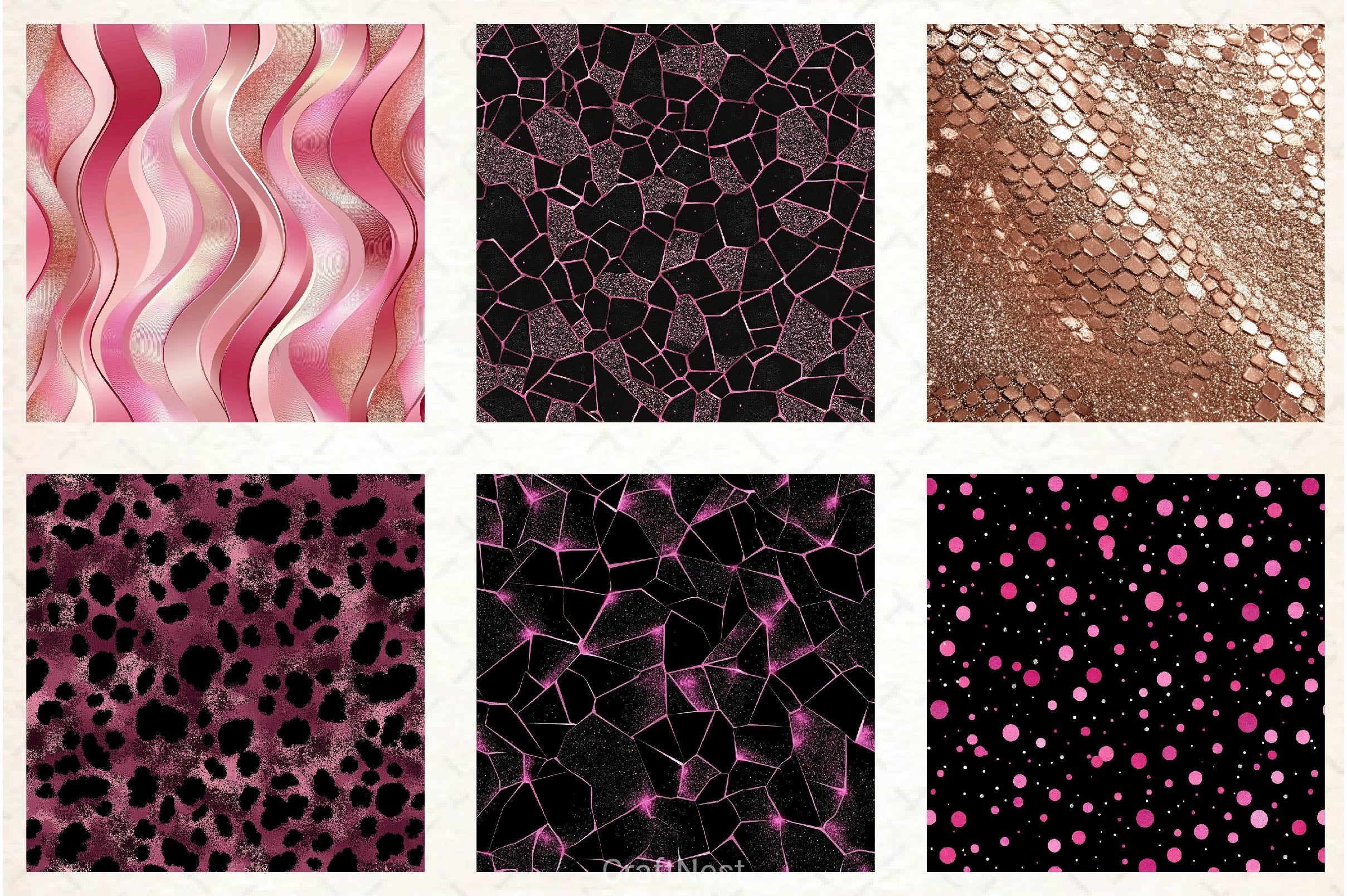 Pink Safari Digital Paper - CraftNest - Digital Crafting and Art