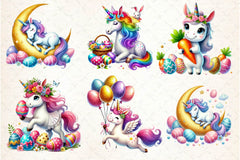 Easter Unicorn Clipart Bundle 3 - CraftNest - Digital Crafting and Art