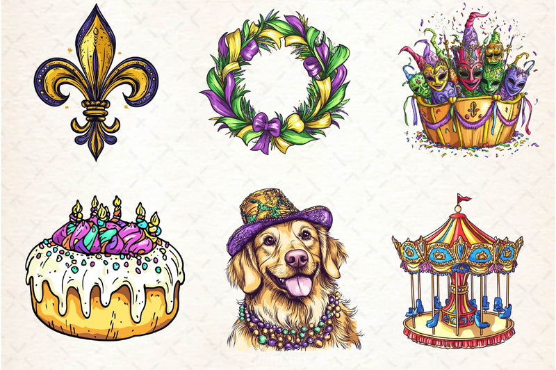 Mardi Gras Clipart Bundle 8 - CraftNest - Digital Crafting and Art