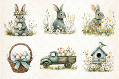 Sage Green Easter Clipart Bundle - CraftNest - Digital Crafting and Art