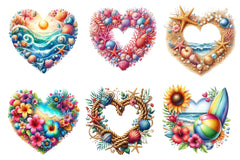 Heart Beach Frame Clipart Bundle 1 - CraftNest - Digital Crafting and Art