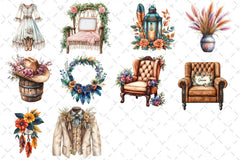 Western Boho Wedding Clipart Bundle 3 - CraftNest - Digital Crafting and Art