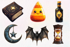 Vintage Glitter Halloween Clipart Bundle - CraftNest - Digital Crafting and Art