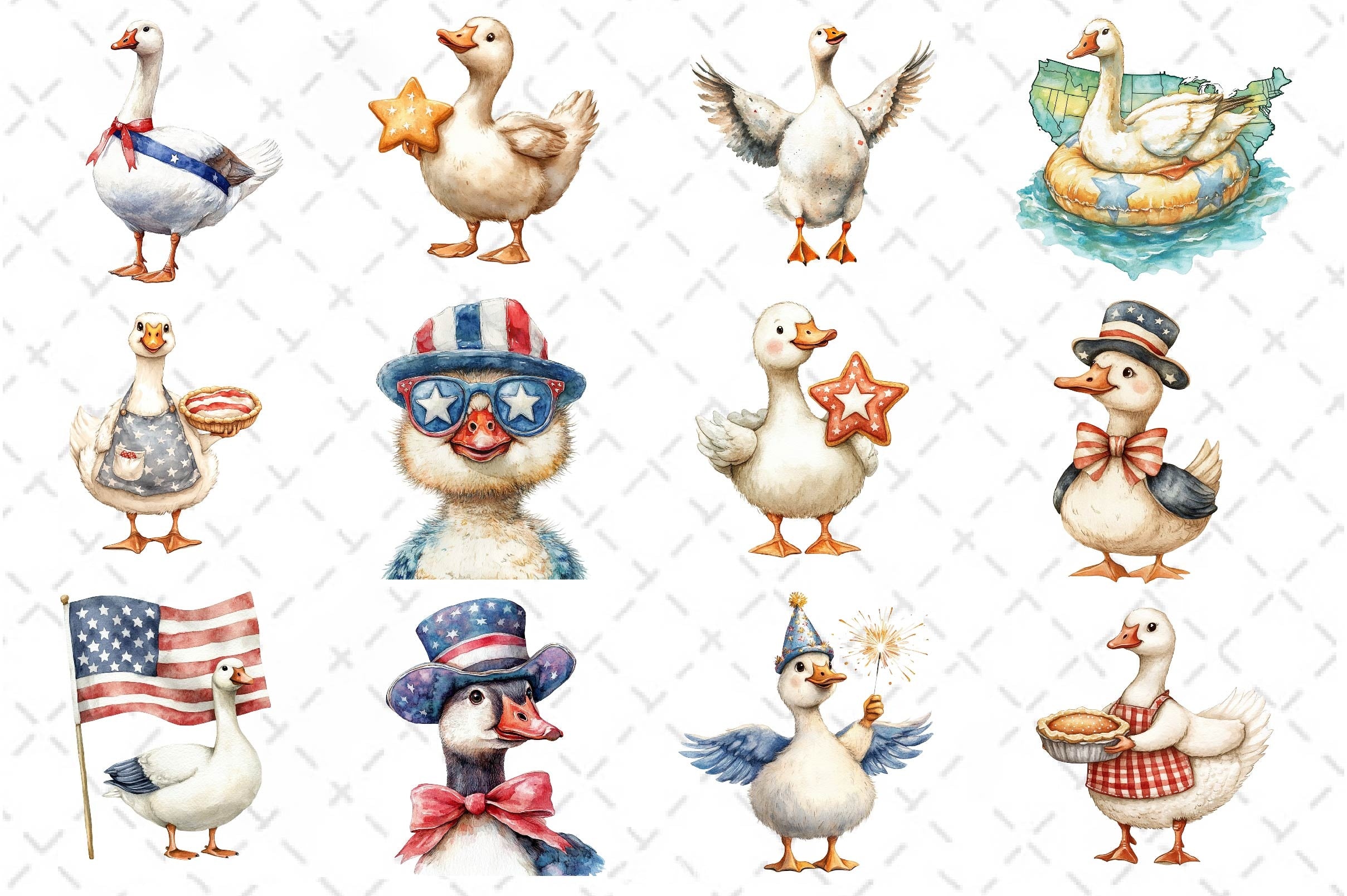 4th Of July Goose Clipart Bundle 2 - CraftNest - Digital Crafting and Art