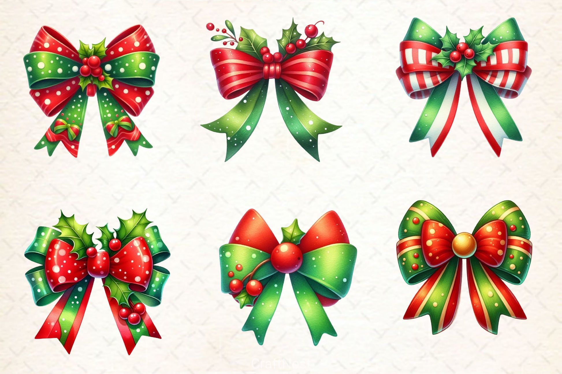 Christmas Bow Clipart Bundle 5 - CraftNest - Digital Crafting and Art
