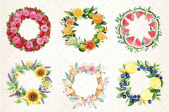 Summer Wreath Clipart Bundle 1 - CraftNest - Digital Crafting and Art