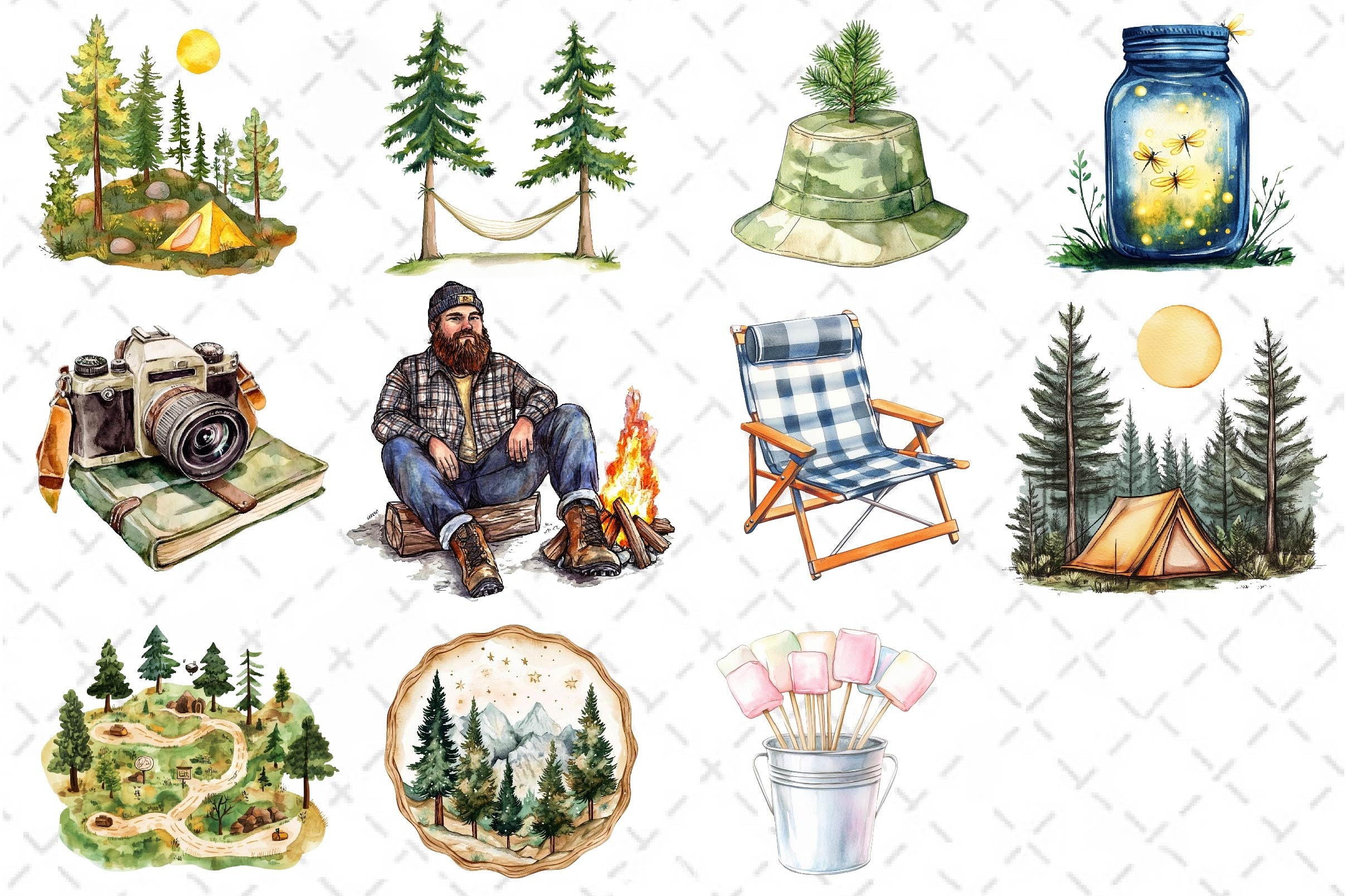 Summer Camping Clipart Bundle - CraftNest - Digital Crafting and Art