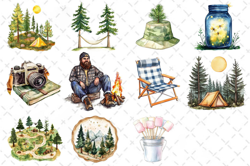Summer Camping Clipart Bundle - CraftNest - Digital Crafting and Art