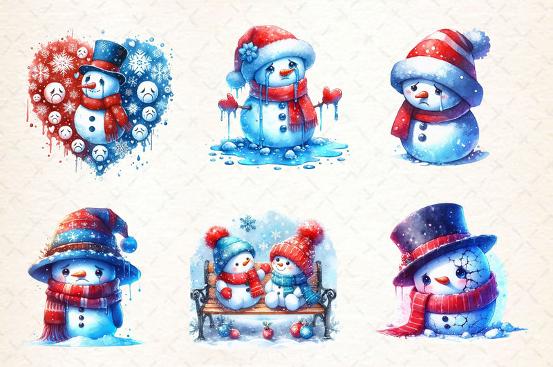 Depression Sad Snowman Clipart Bundle 2 - CraftNest - Digital Crafting and Art