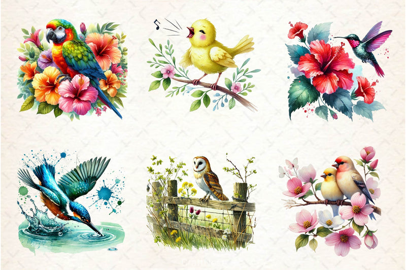 Spring Birds Clipart Bundle 4 - CraftNest - Digital Crafting and Art