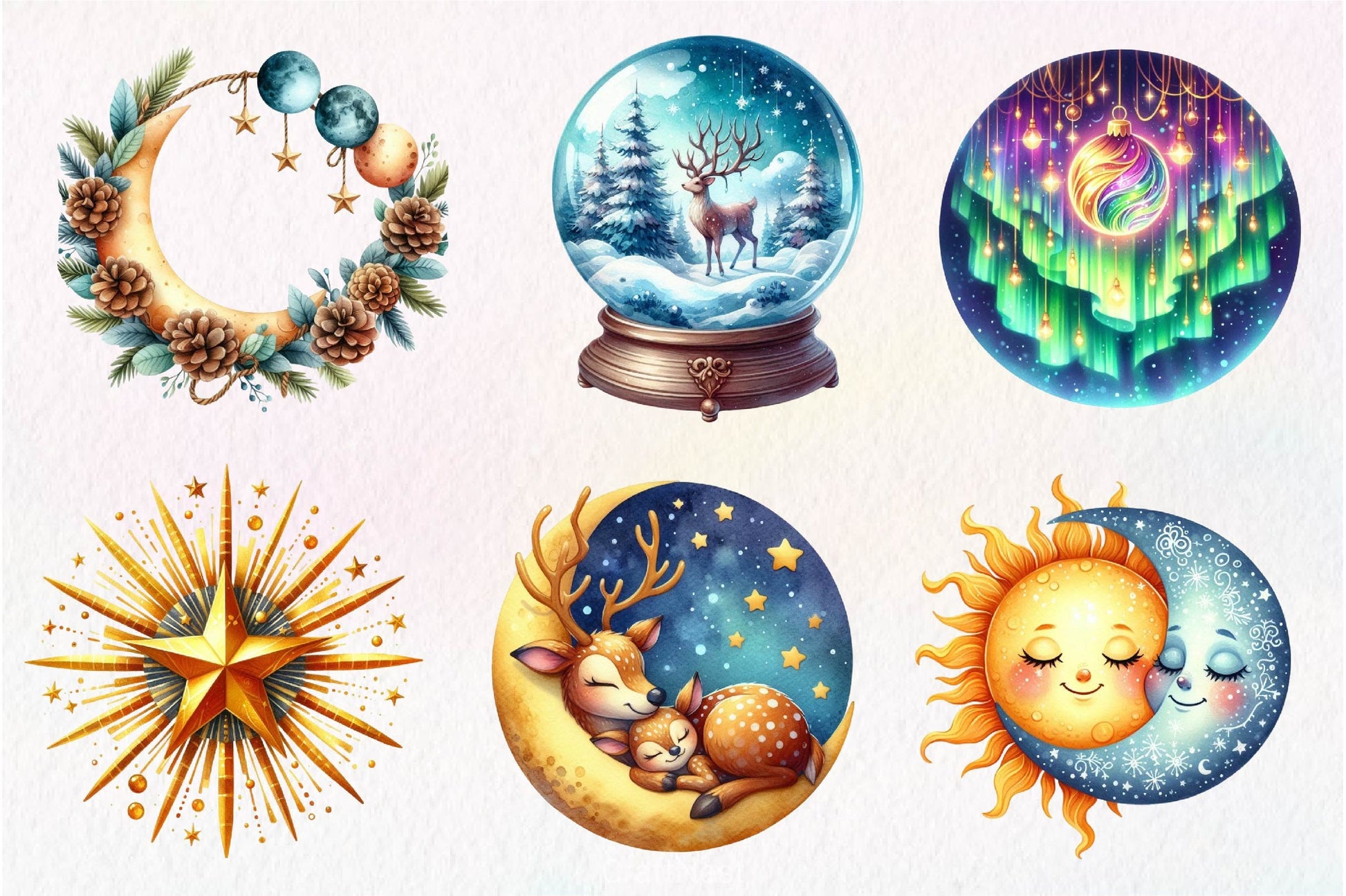 Celestial Christmas Clipart Bundle 2 - CraftNest - Digital Crafting and Art
