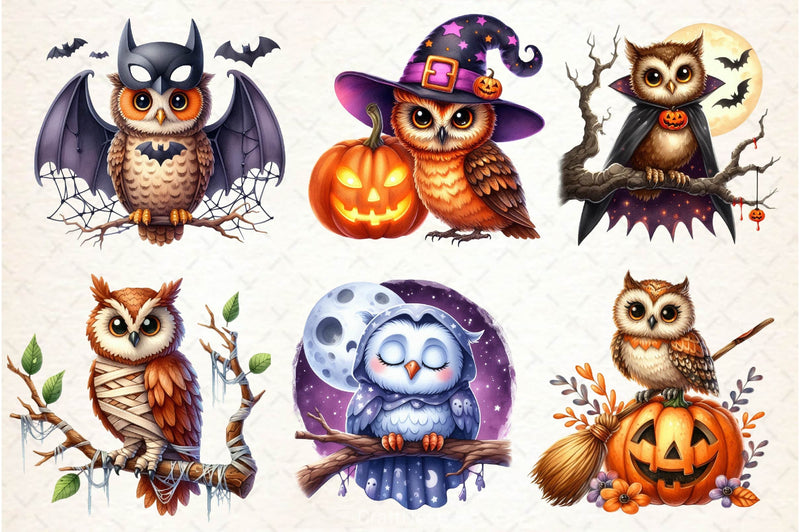 Halloween Owl Clipart Bundle 6 - CraftNest - Digital Crafting and Art