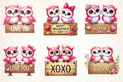 Valentine Couple Owl Clipart Bundle - CraftNest - Digital Crafting and Art