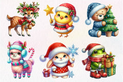 Christmas Cute Animals Clipart Bundle - CraftNest - Digital Crafting and Art