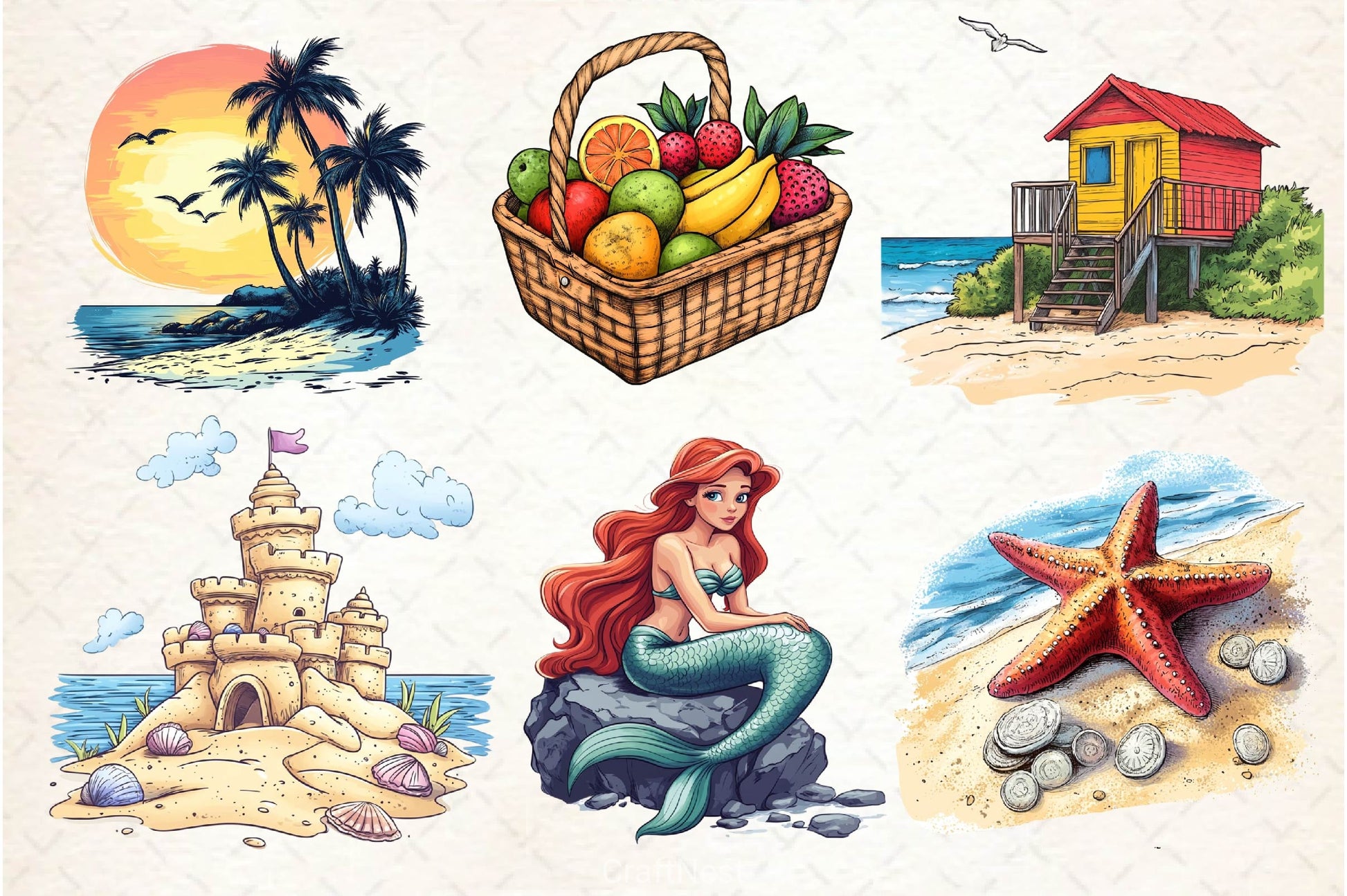 Coastal Clipart Bundle 6 - CraftNest - Digital Crafting and Art