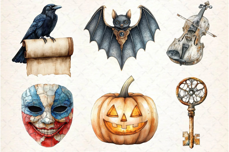 Vintage Halloween Clipart Bundle 2 - CraftNest - Digital Crafting and Art
