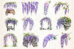 Wisteria Garden Clipart Bundle 2 - CraftNest - Digital Crafting and Art