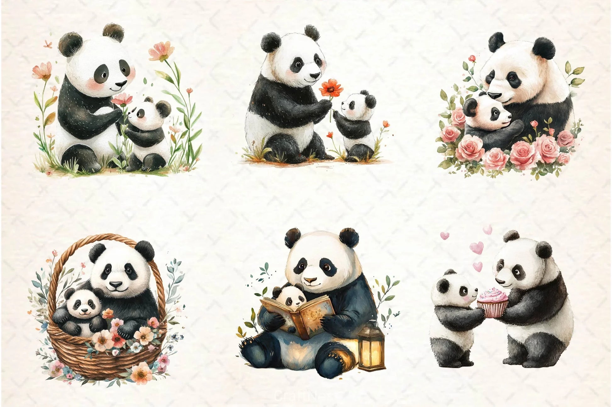 Mother's Day Panda Clipart Bundle - CraftNest - Digital Crafting and Art