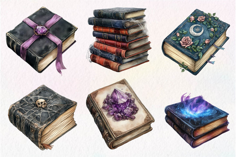 Gothic Fantasy Books Clipart Bundle 3 - CraftNest - Digital Crafting and Art