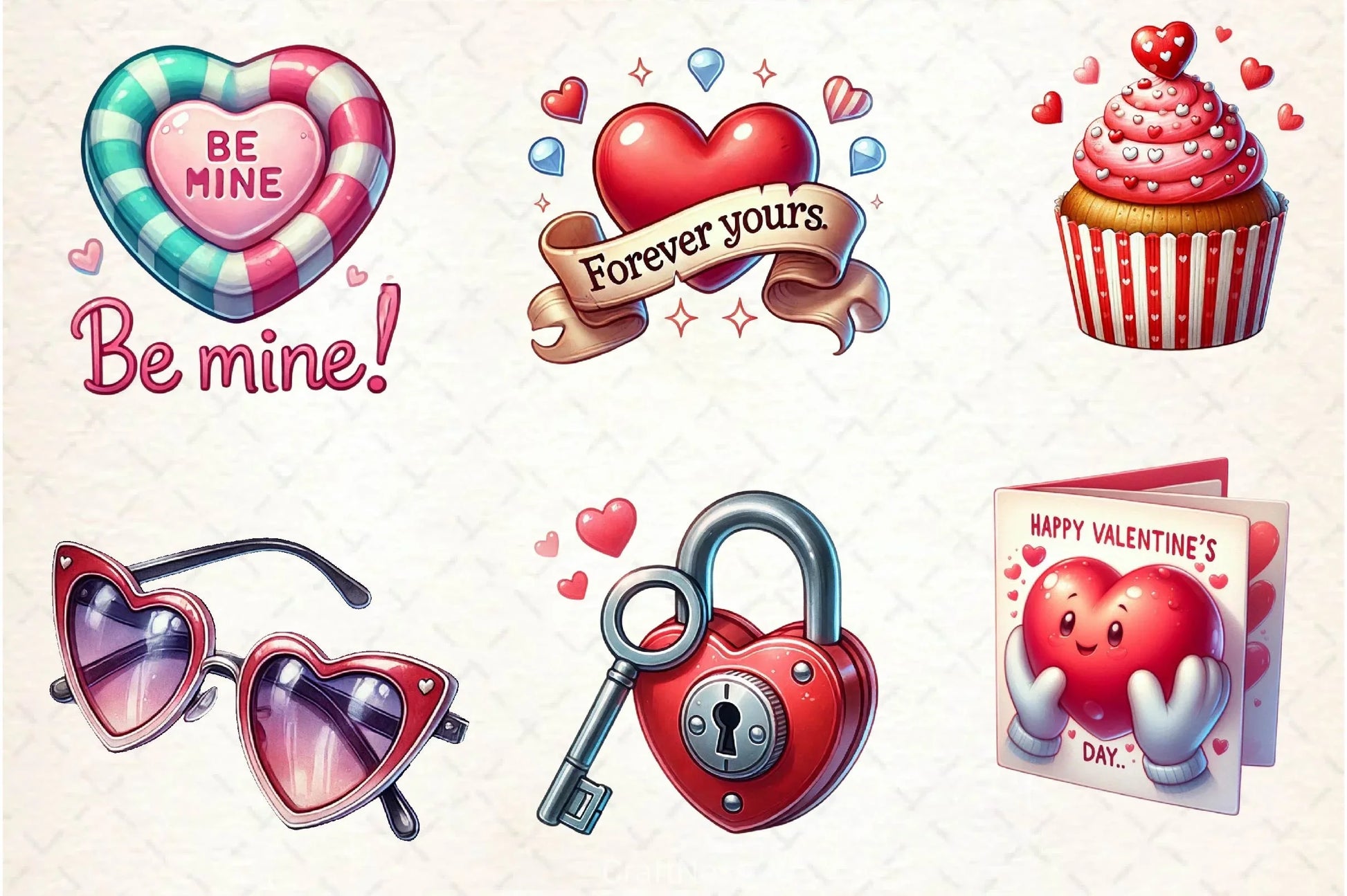 Retro Valentine Clipart Bundle 3 - CraftNest - Digital Crafting and Art