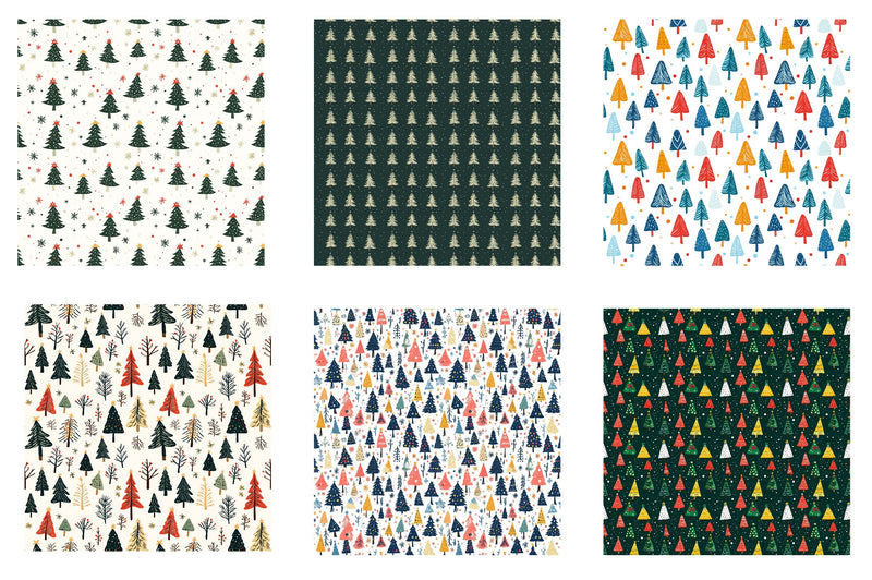 Christmas Tree Seamless Pattern Digital Paper - CraftNest - Digital Crafting and Art
