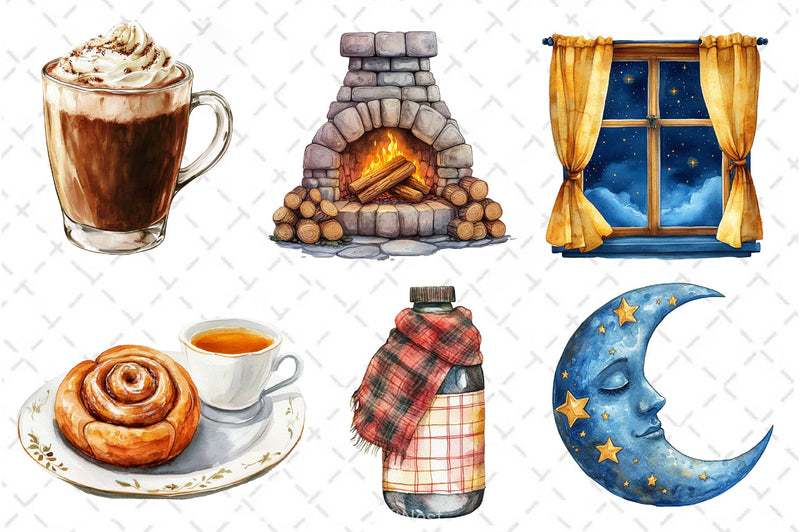 Cozy Evening Clipart Bundle - CraftNest - Digital Crafting and Art