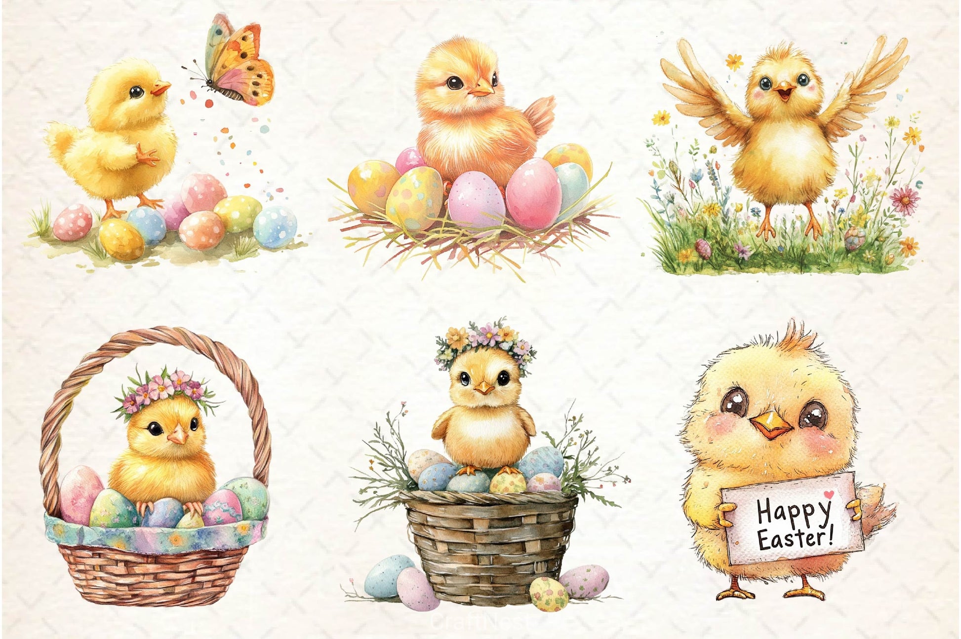 Cute Baby Chick Easter Clipart Bundle - CraftNest - Digital Crafting and Art