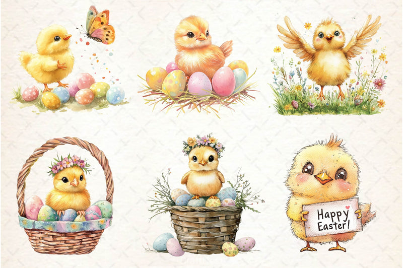 Cute Baby Chick Easter Clipart Bundle - CraftNest - Digital Crafting and Art